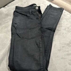 American Eagle black sparkly jeans
